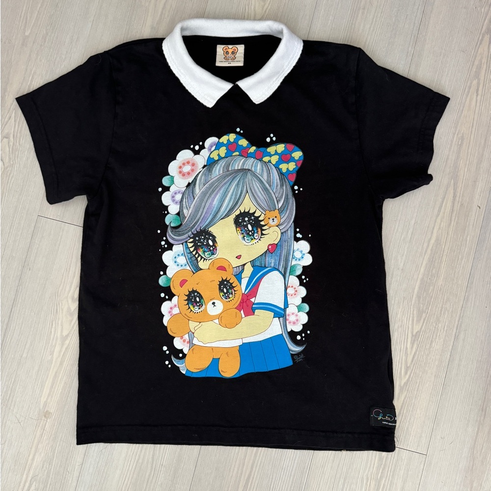 Japanese Brand Teddy Fresh Yurie Sekiya Collab Graphic Collared Lace XS